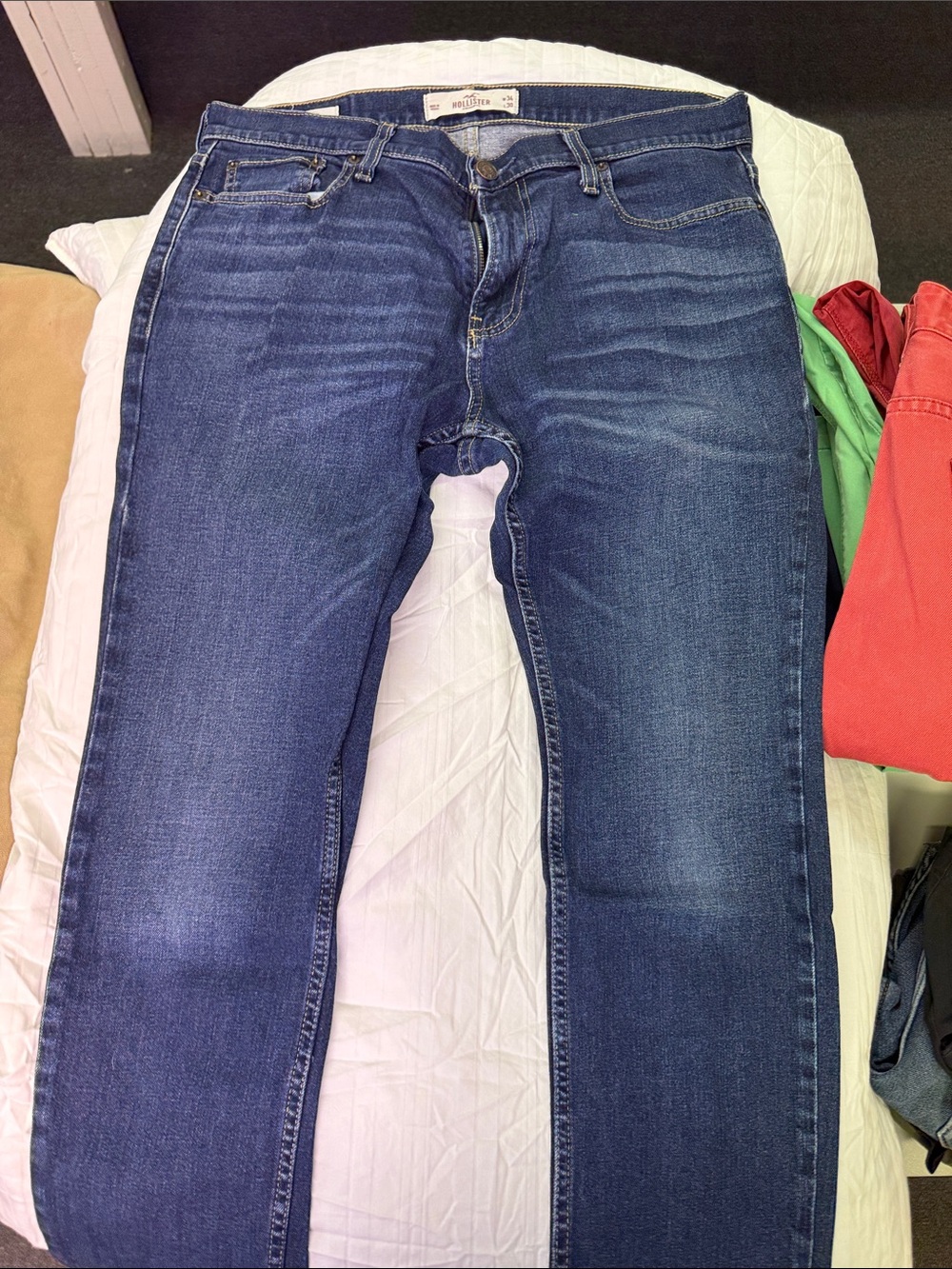 Hollister Men's Skinny Jeans - Dark Blue Wash